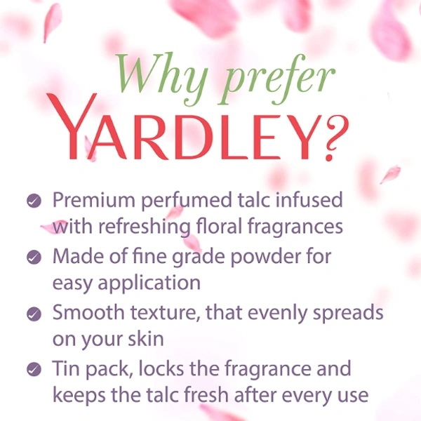 Yardley London Royal Red Roses Talc, 100g - 