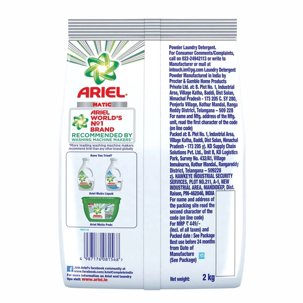 Ariel Matic Top Load Powder - 2 Kg
