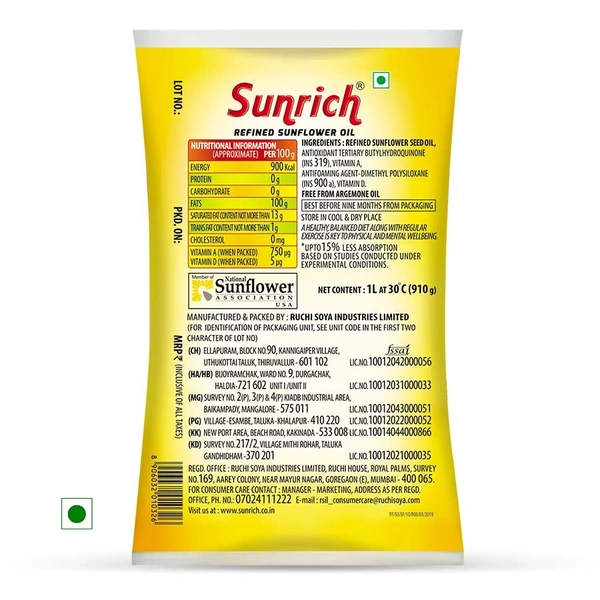 Sunrich Refined Sunflower 1L - 1 L
