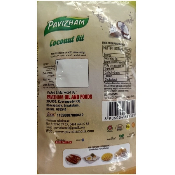 Pavizham Coconut Oil 1Ltr Pouch