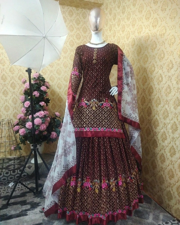 Georgette Embroidery Work Lehenga Choli