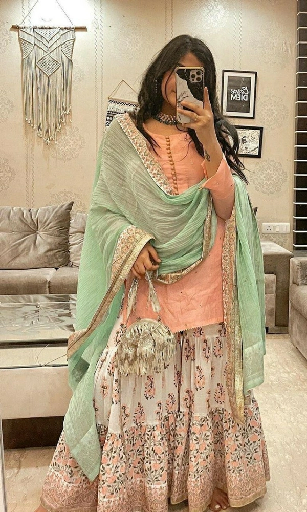 Chanderi Silk Top - Plazzo Set