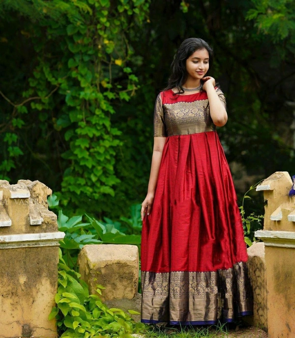 Banarasi Silk Full Stitched Gown
