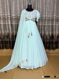 Heavy Blooming Embroidery Work Gown
