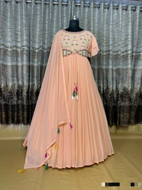 Heavy Blooming Embroidery Work Gown