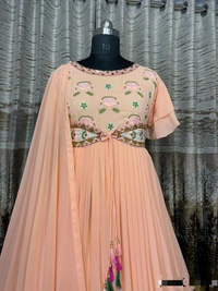 Heavy Blooming Embroidery Work Gown