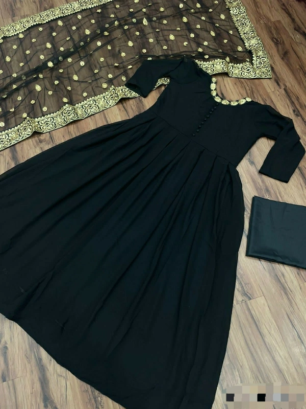 Georgette Anakarali Gown With Dupatta