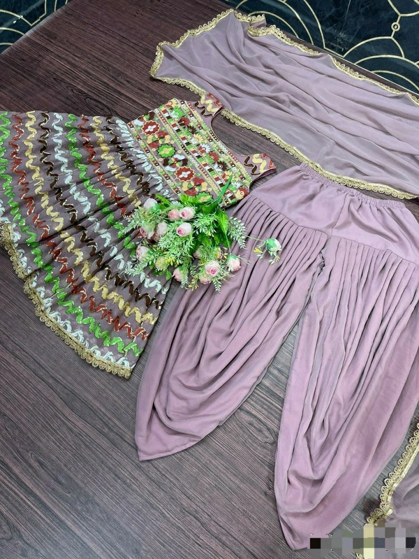 Top-Dhoti Set With Dupatta