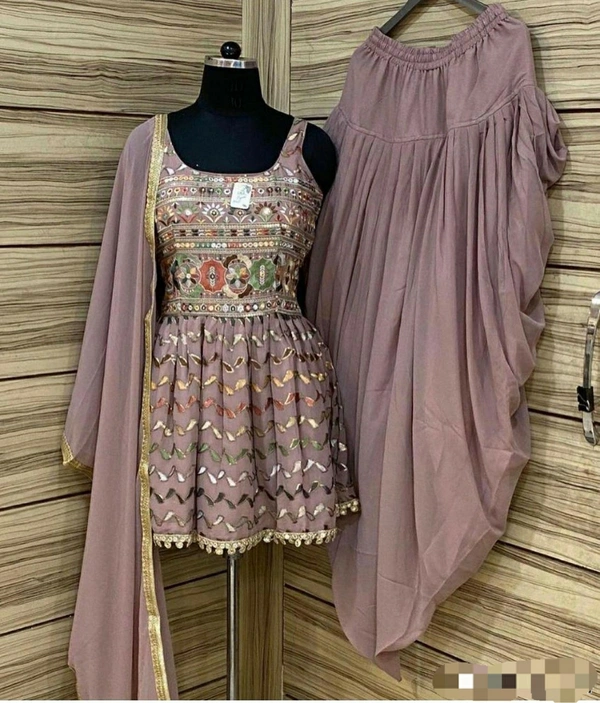 Top-Dhoti Set With Dupatta