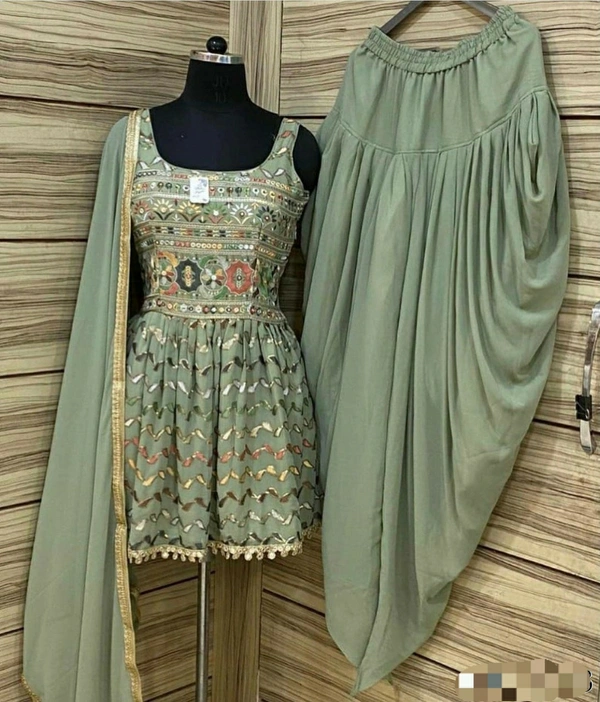 Top-Dhoti Set With Dupatta