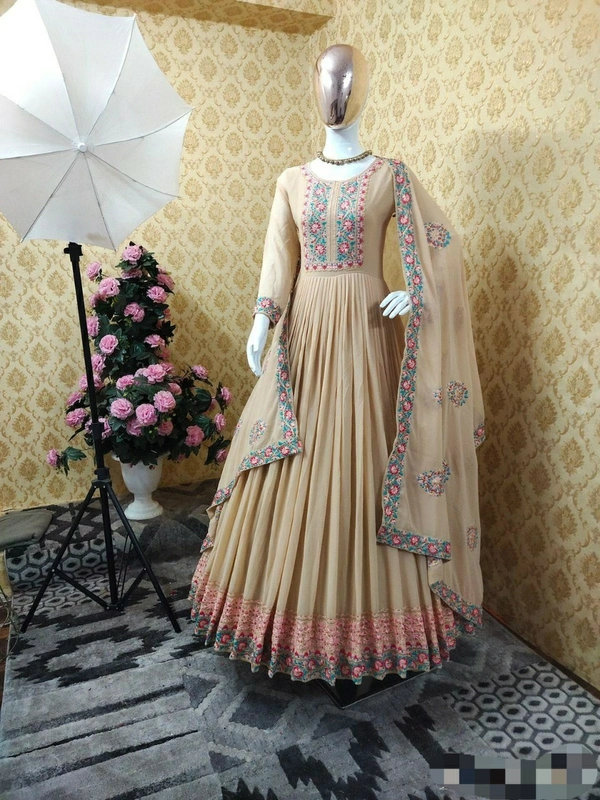 Viscose Faux Georgette Gown