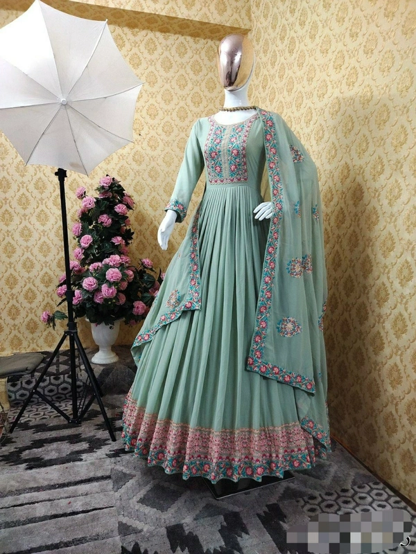 Viscose Faux Georgette Gown