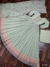 Viscose Faux Georgette Gown