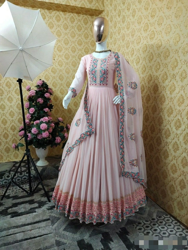 Viscose Faux Georgette Gown