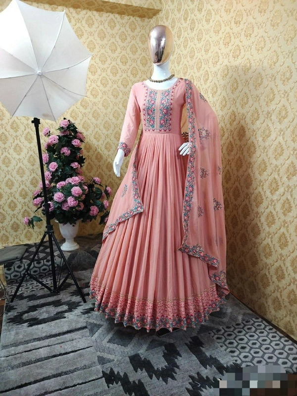 Viscose Faux Georgette Gown