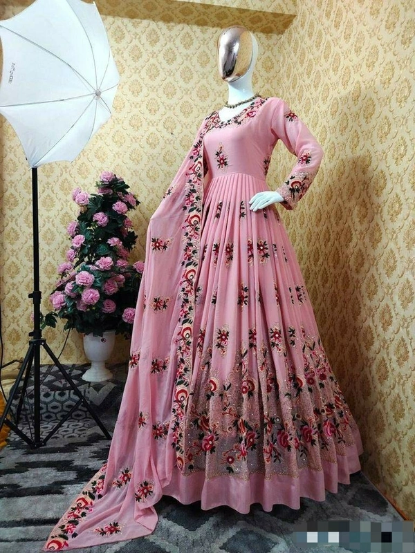 Faux Georgette Gown