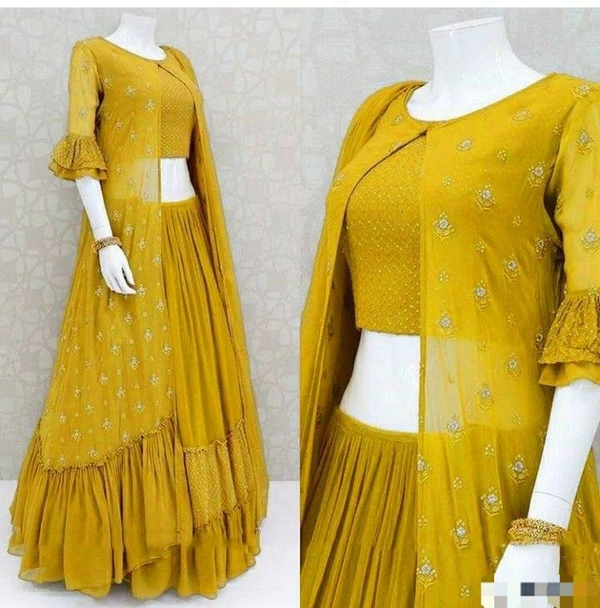 Heavy Georgette Lehenga With Koti