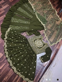 Georgette Top With Plazzo-Dupatta