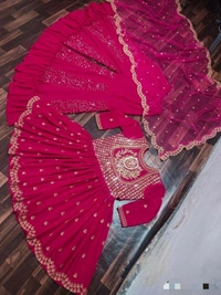 Georgette Top With Plazzo-Dupatta