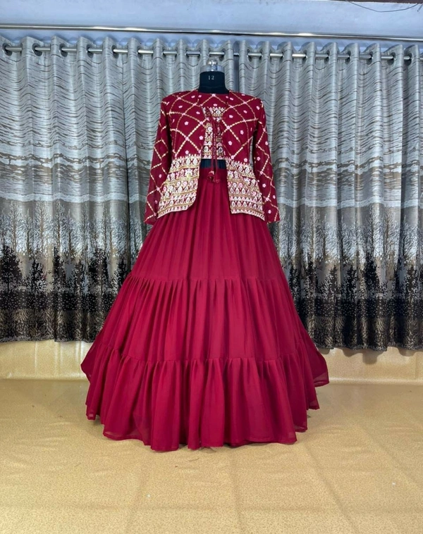 Faux Blooming Silk Lehenga Choli With Koti