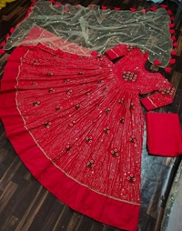 Sequence Embroidery Work Gown