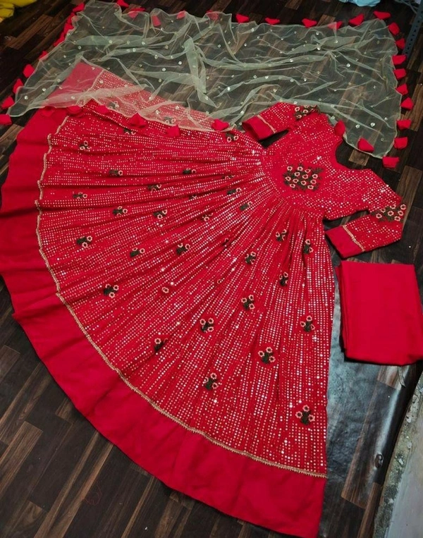 Sequence Embroidery Work Gown