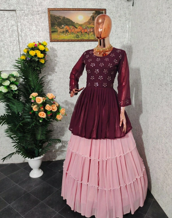 Georgette Lehenga With Top