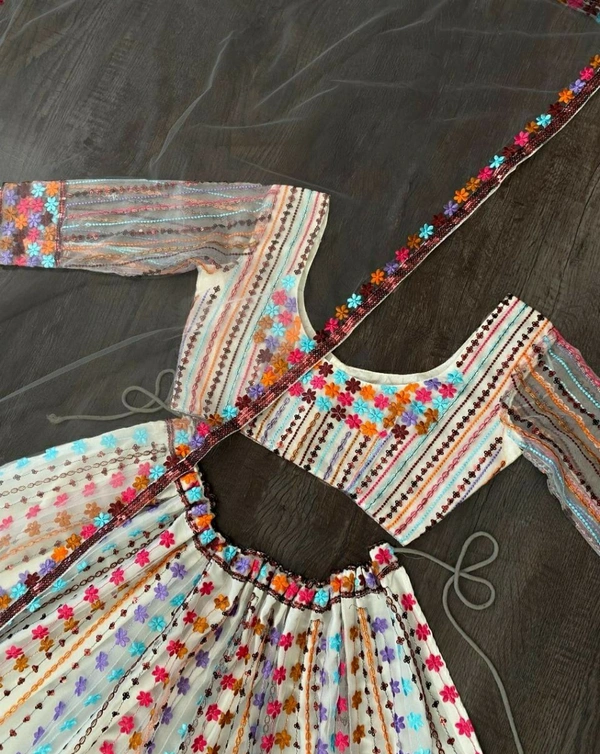 Net Embroidery Lehenga