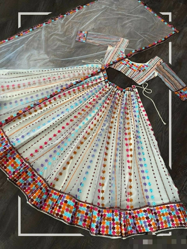 Net Embroidery Lehenga