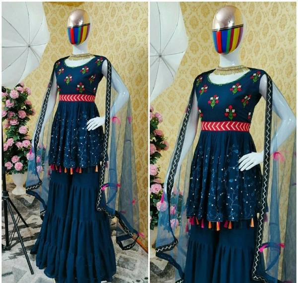 Top With Plazzo & Dupatta