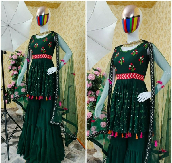 Top With Plazzo & Dupatta