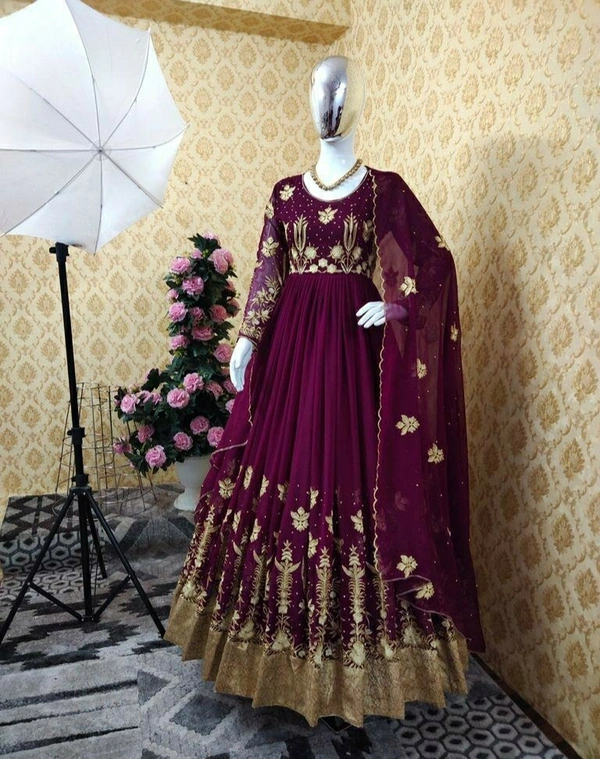 Faux Georgette Anarkali Gown