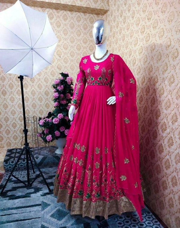 Faux Georgette Anarkali Gown