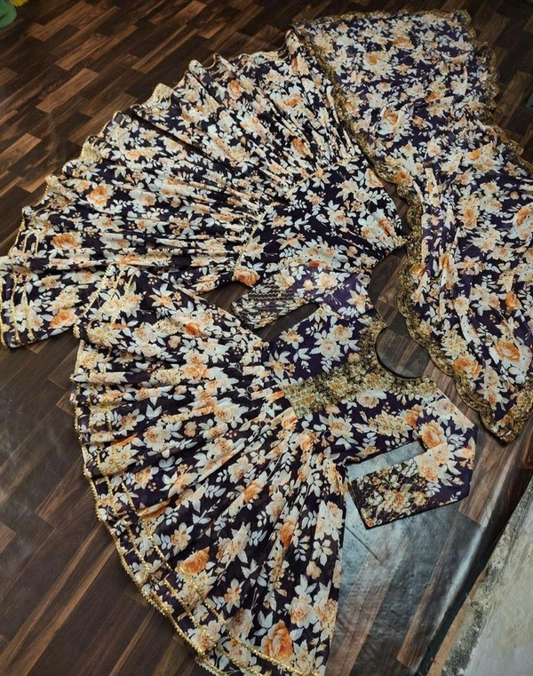 Georgette Top Plazzo Set
