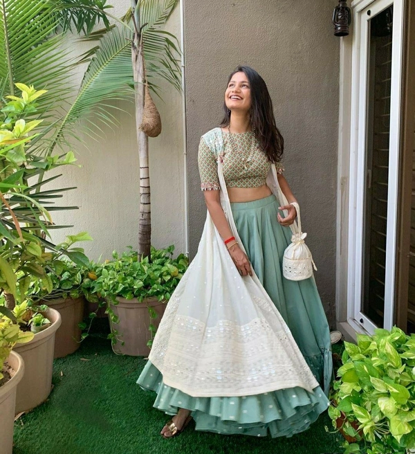 Georgette Lehenga With Koti