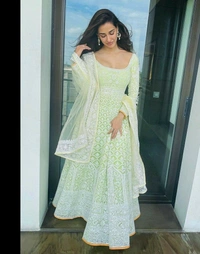 Faux Georgette Embroidery Work Gown