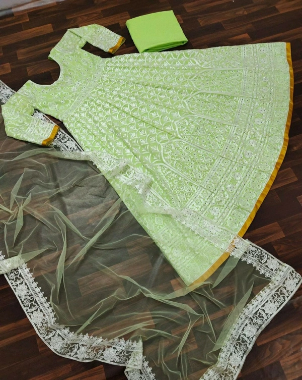 Faux Georgette Embroidery Work Gown