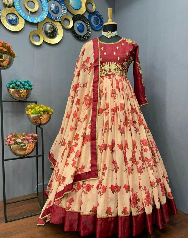Georgette Full Stitched Gown