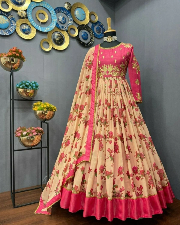 Georgette Full Stitched Gown