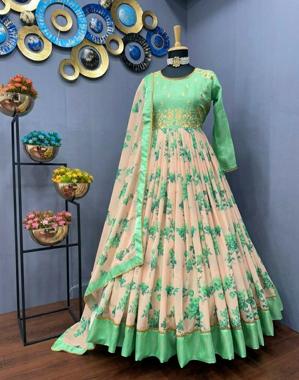 Georgette Full Stitched Gown