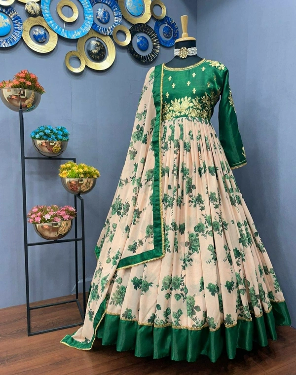 Georgette Full Stitched Gown