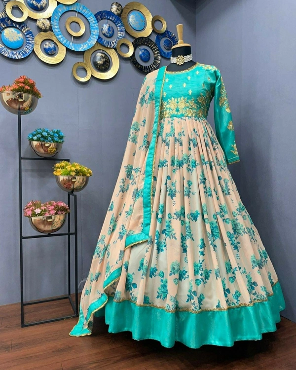 Georgette Full Stitched Gown