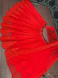 Red Colour Gerogette Lehenga Choli