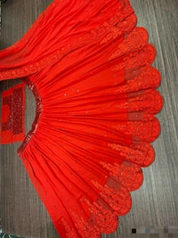Red Colour Gerogette Lehenga Choli