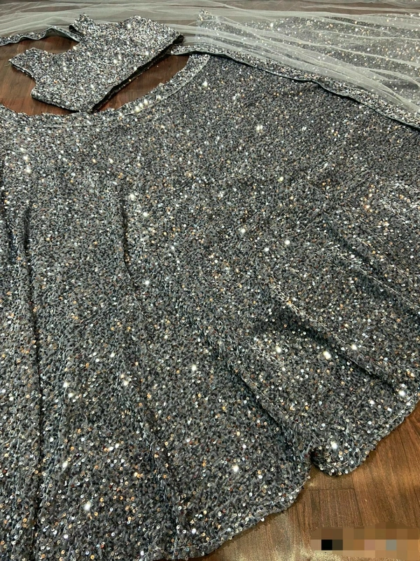 Velvet Sequence Work Lehenga Choli