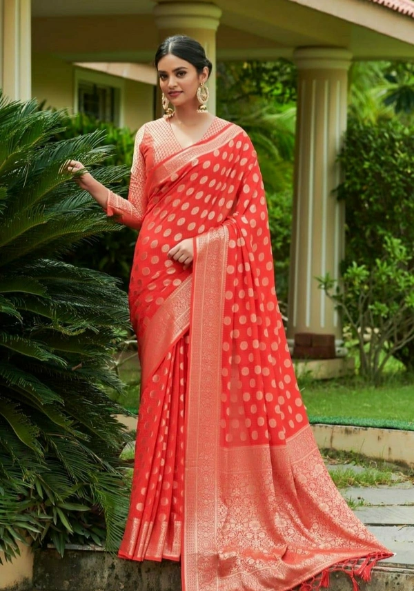 Jari Weaving Chiffon Saree