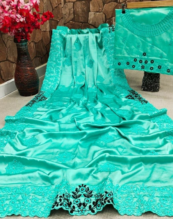 Heavy Satin Silk Saree