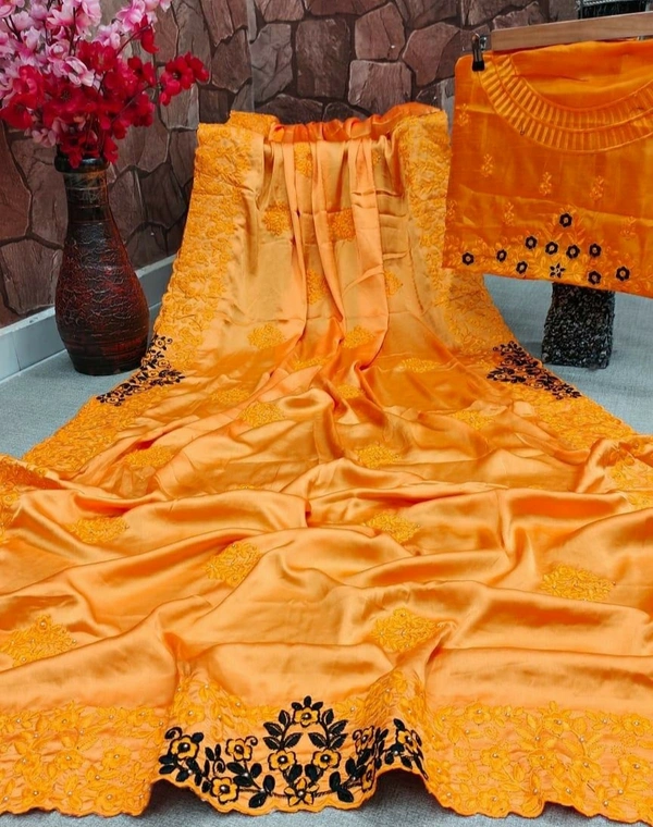 Heavy Satin Silk Saree