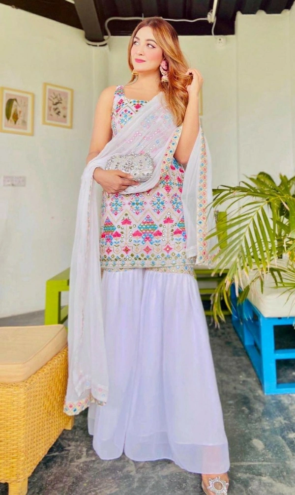 Georgette Top Plazzo Set 