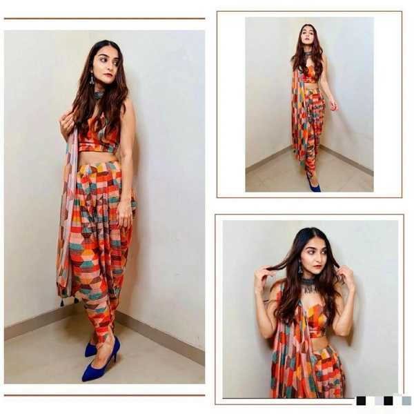 Blouse With Dhoti And Dupatta